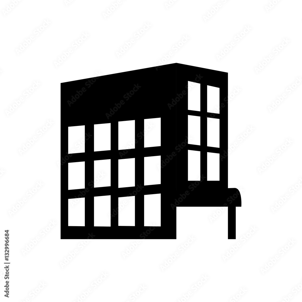 hotel building icon over white background. vector illustration hotel building icon over white background. vector illustration