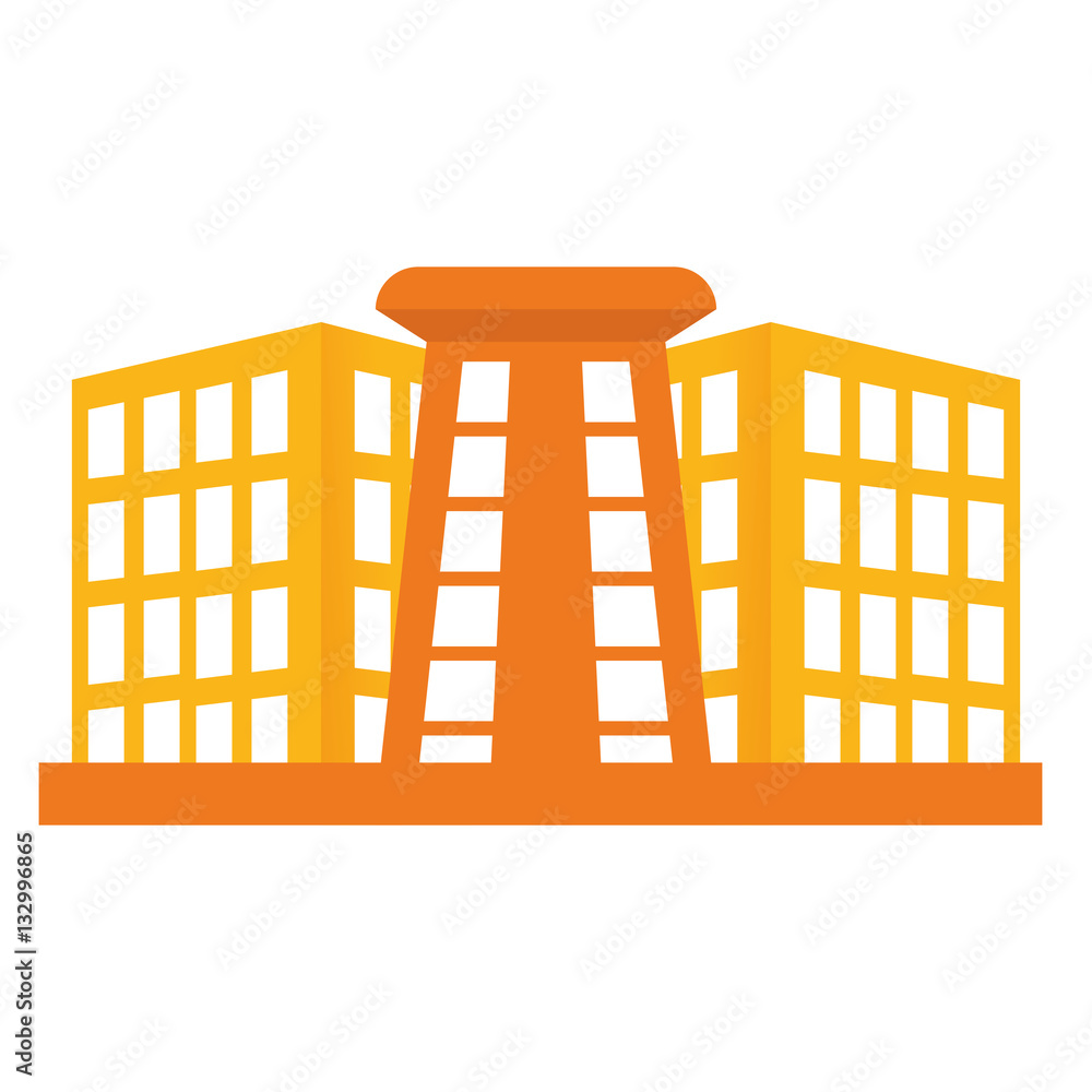 hotel building icon over white background. colorful design. vector illustration hotel building icon over white background. colorful design. vector illustration