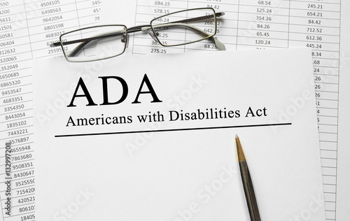 Konstfotografi Paper with Americans with Disabilities Act (ADA) on a table