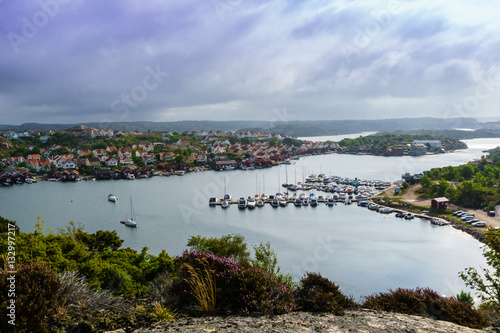 an outlook view over kungshamn by the sea photo