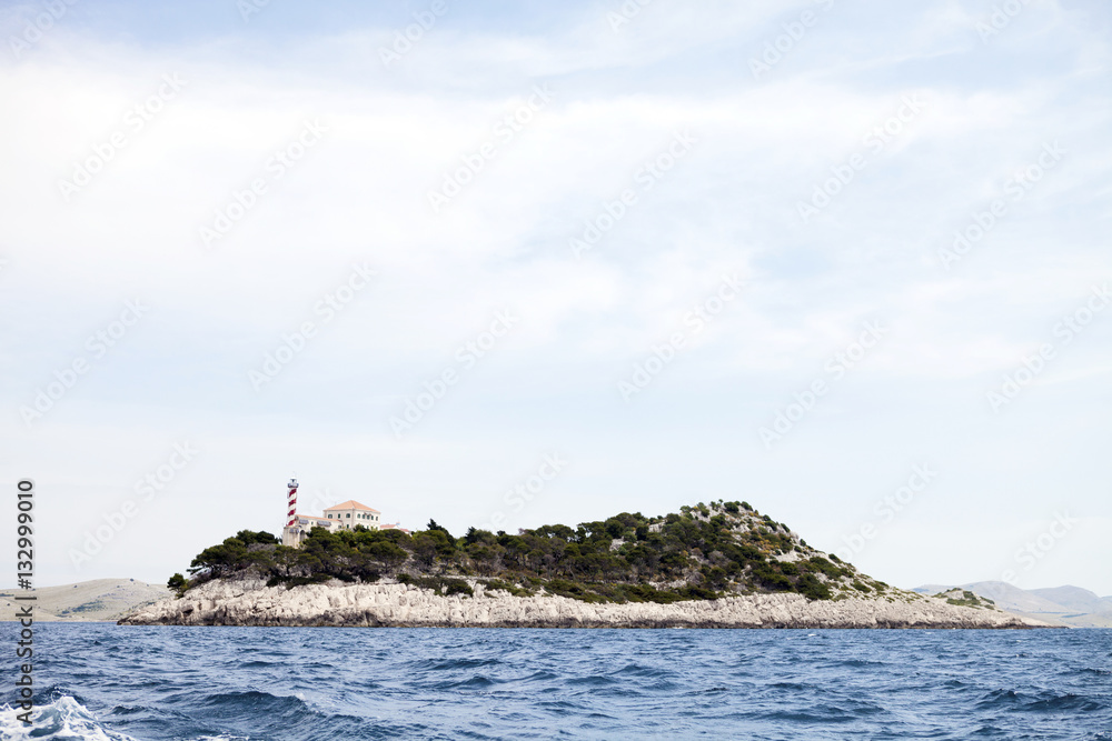 Lighthouse on island in Adriatic Sea Lighthouse on island in Adriatic Sea