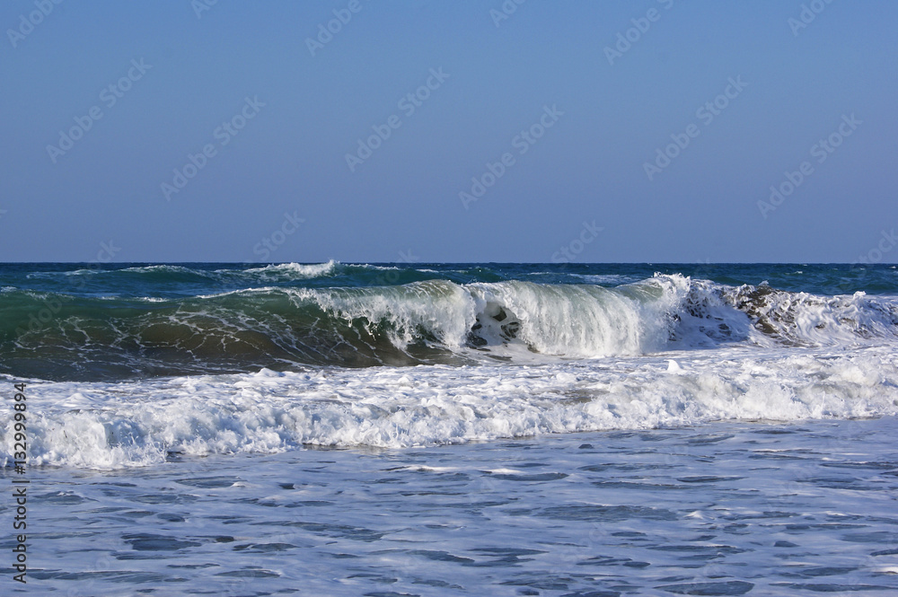 waves in the stormy atlantic ocean