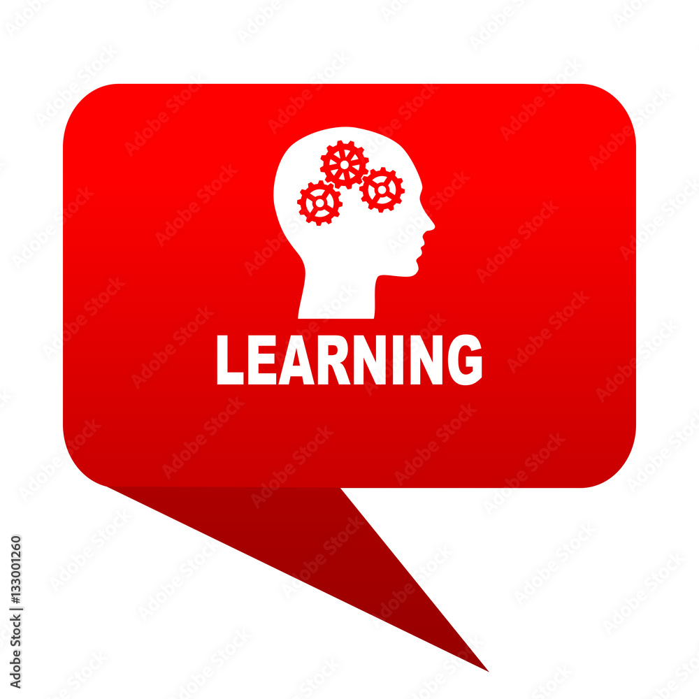learning bubble red icon learning bubble red icon