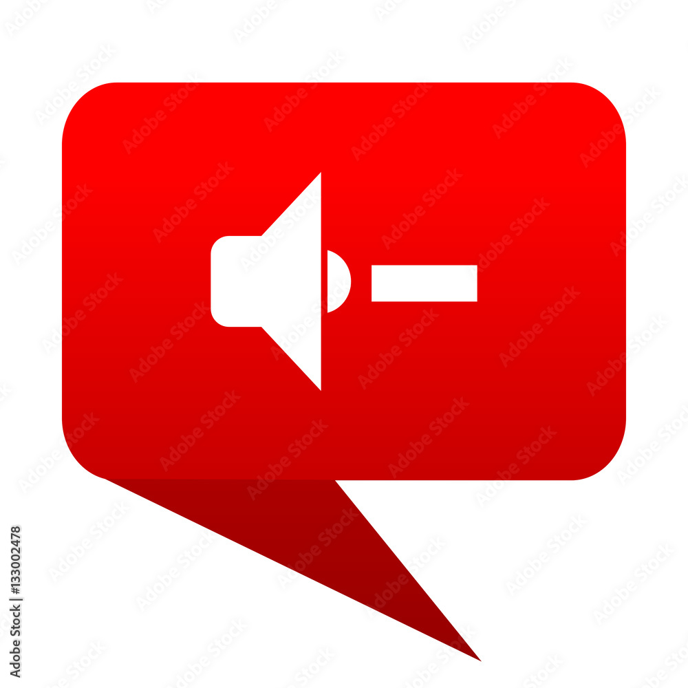 speaker volume bubble red icon speaker volume bubble red icon