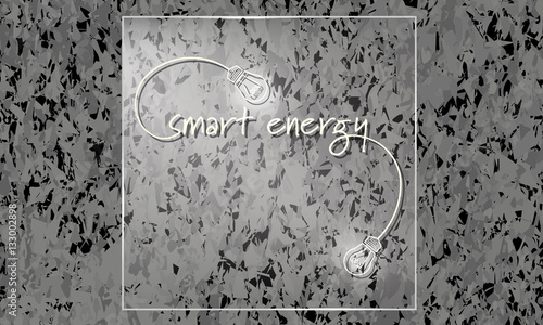 Background of marble with glass panels and the words green energ