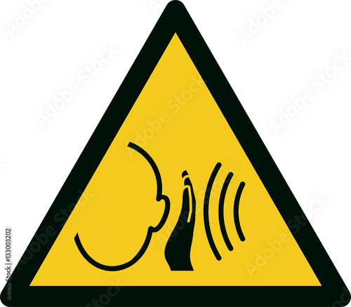 ISO 7010 W038 Warning; Sudden loud noise