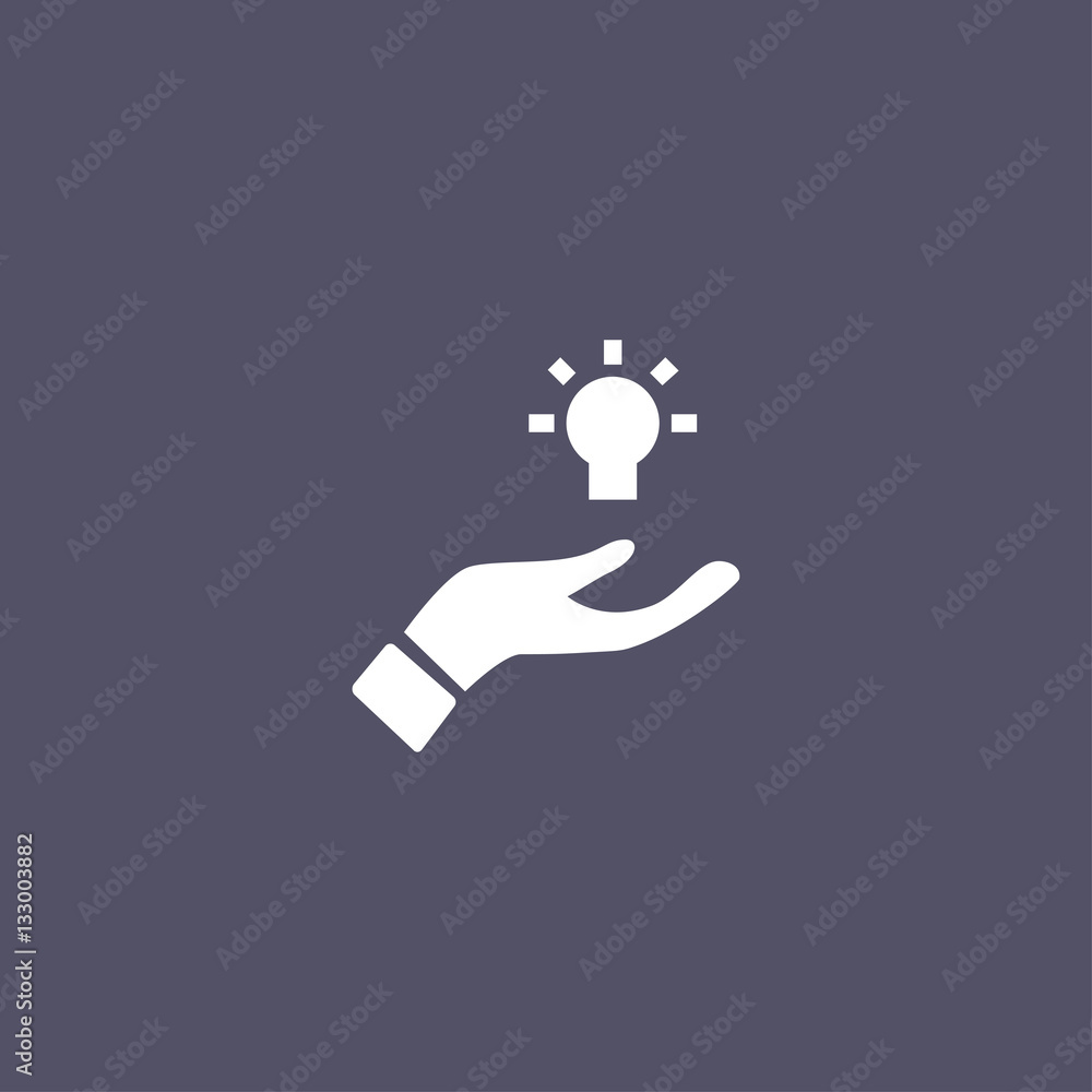 idea icon with hand