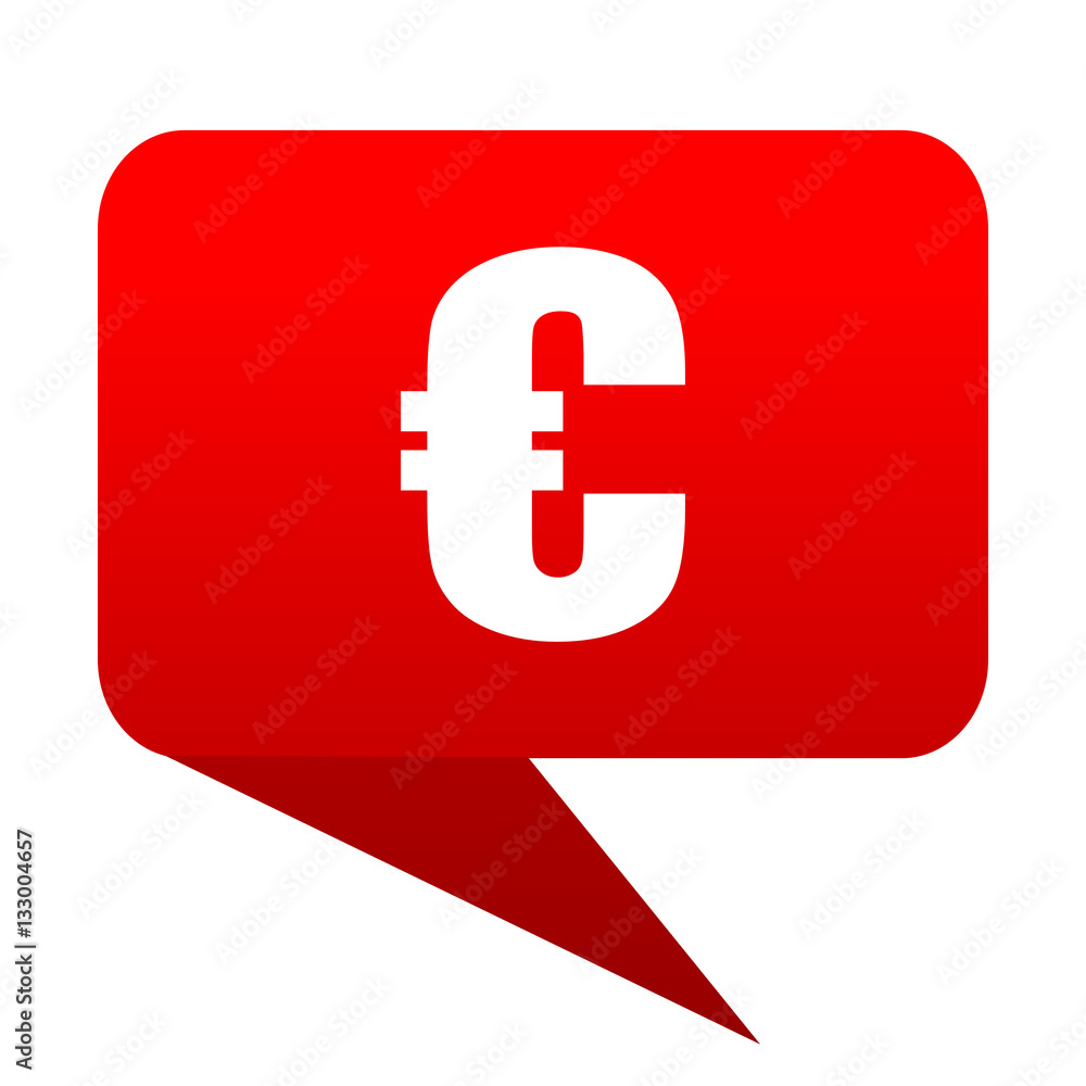 euro bubble red icon euro bubble red icon
