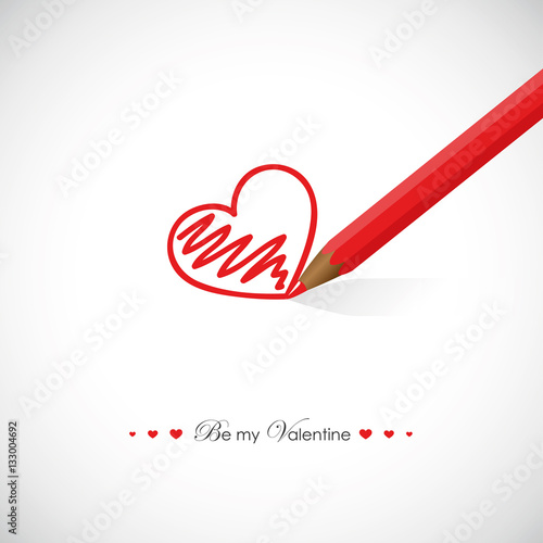 gemaltes rotes herz zum valentinstag