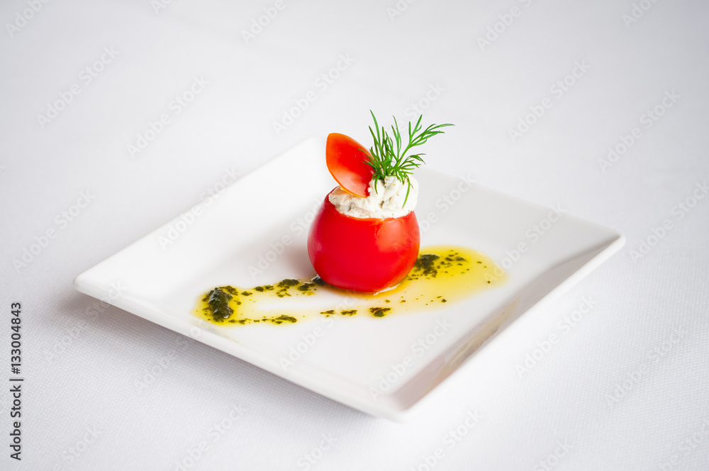 Stuffed tomato with white cheese Stuffed tomato with white cheese