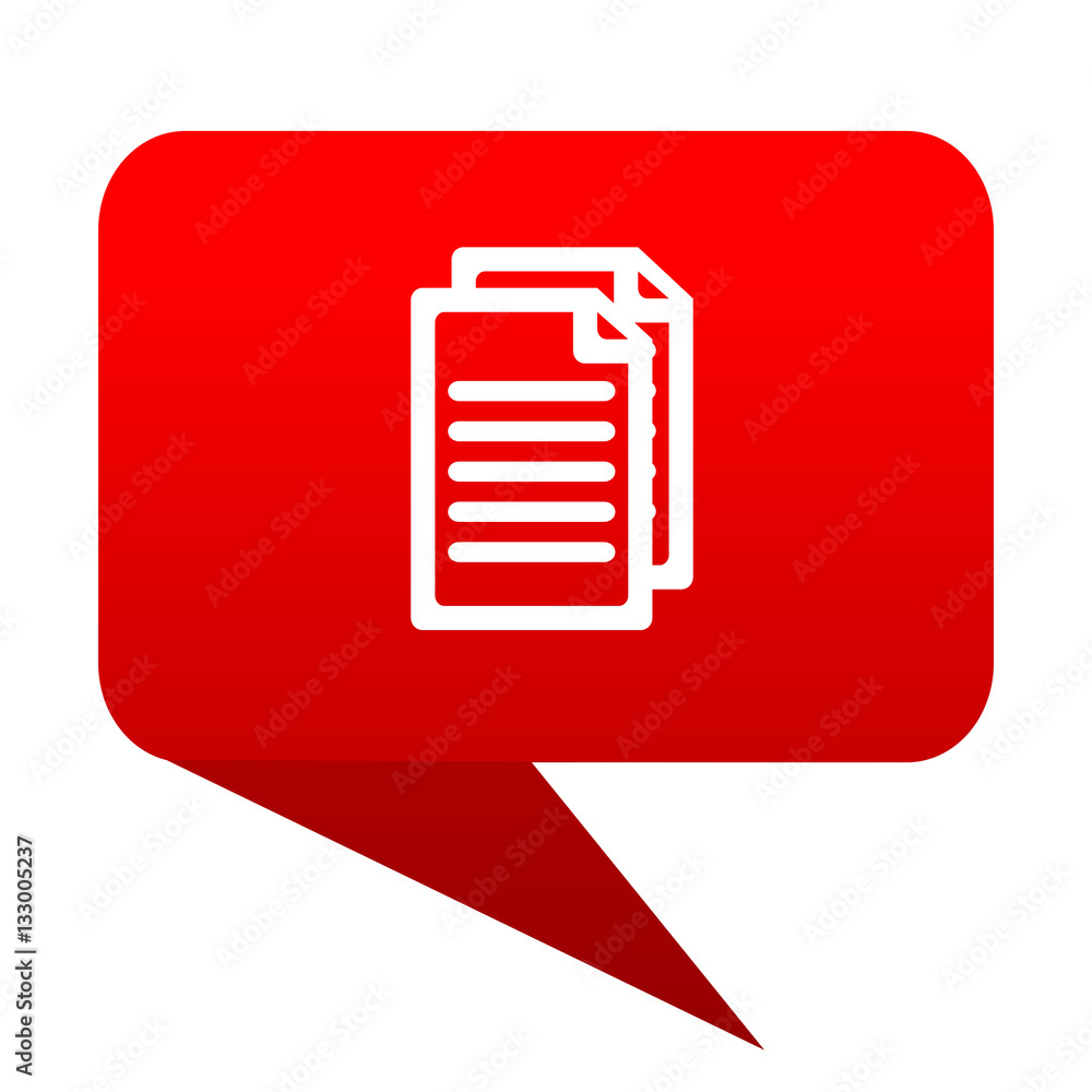 Document bubble red icon Document bubble red icon