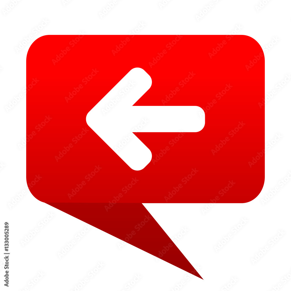 Left arrow bubble red icon Left arrow bubble red icon