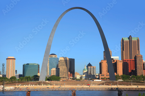 Saint Louis, MO, USA - April 28, 2016: Gate way arch is tallest arch in the world in Saint Louis, Missouri.