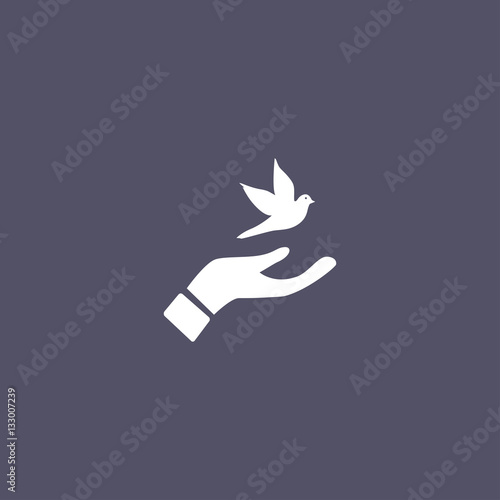  dove icon. peace sign