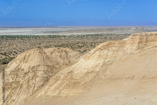 Aerial view from crusted dunes on Maranjab Desert in Iran