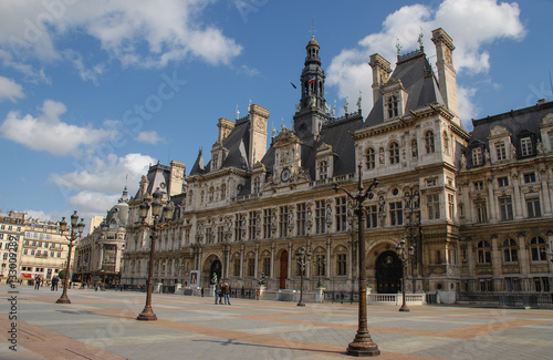 Paris City hall building at spring