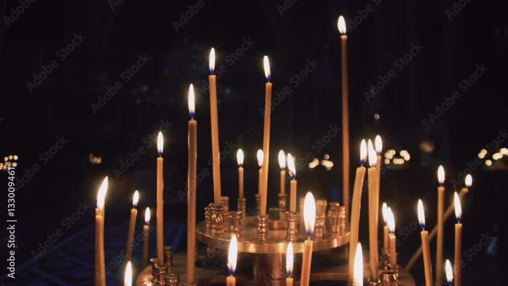 Beautiful candles at night church Beautiful candles at night church