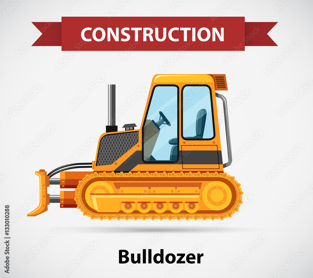 Construction icon with bulldozer Construction icon with bulldozer