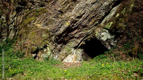 Entrance to the cave of a high rock
