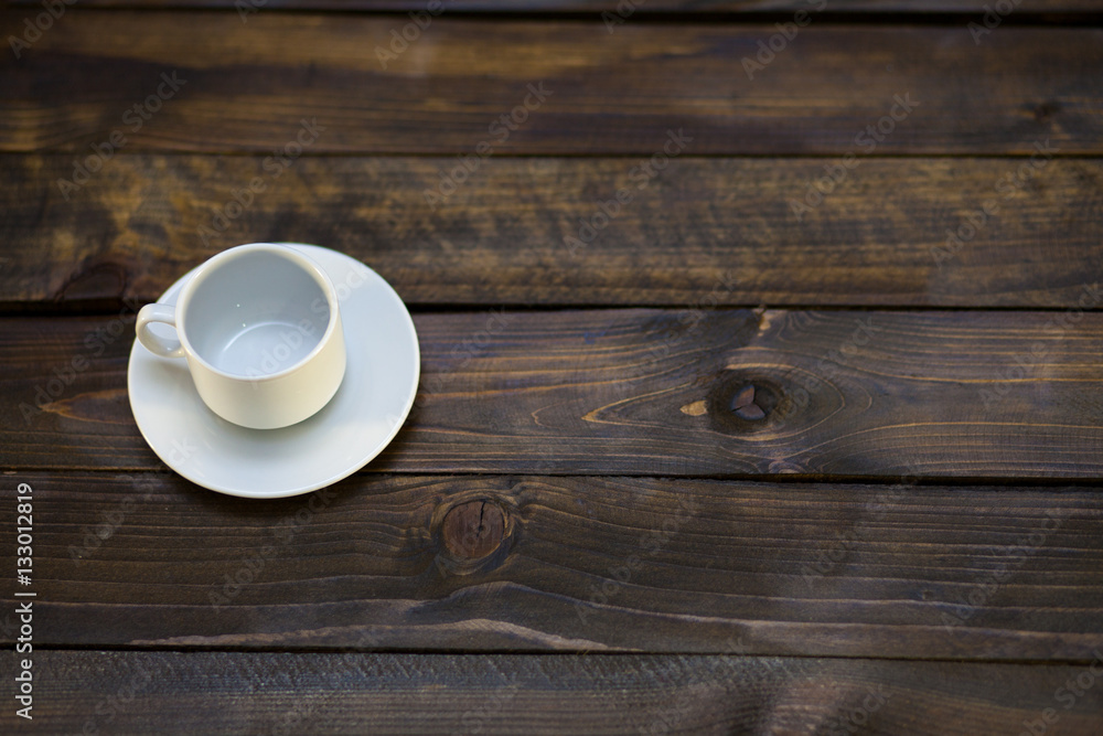 Empty white coffee cup and saucer Empty white coffee cup and saucer