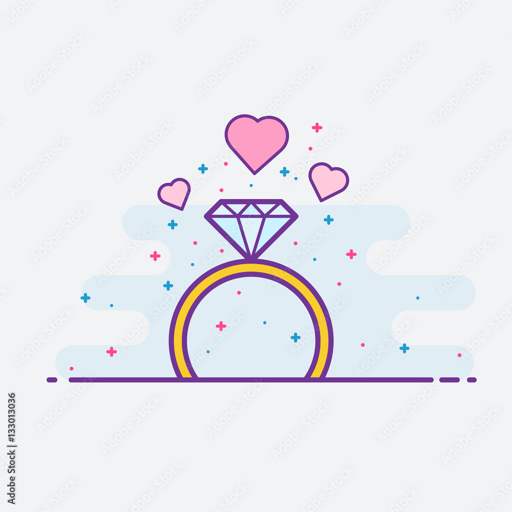 Love vector outline icon background illustratio