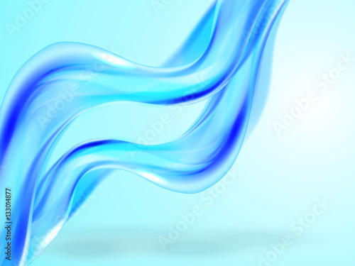 Abstract background with blue waves, vector illustration
