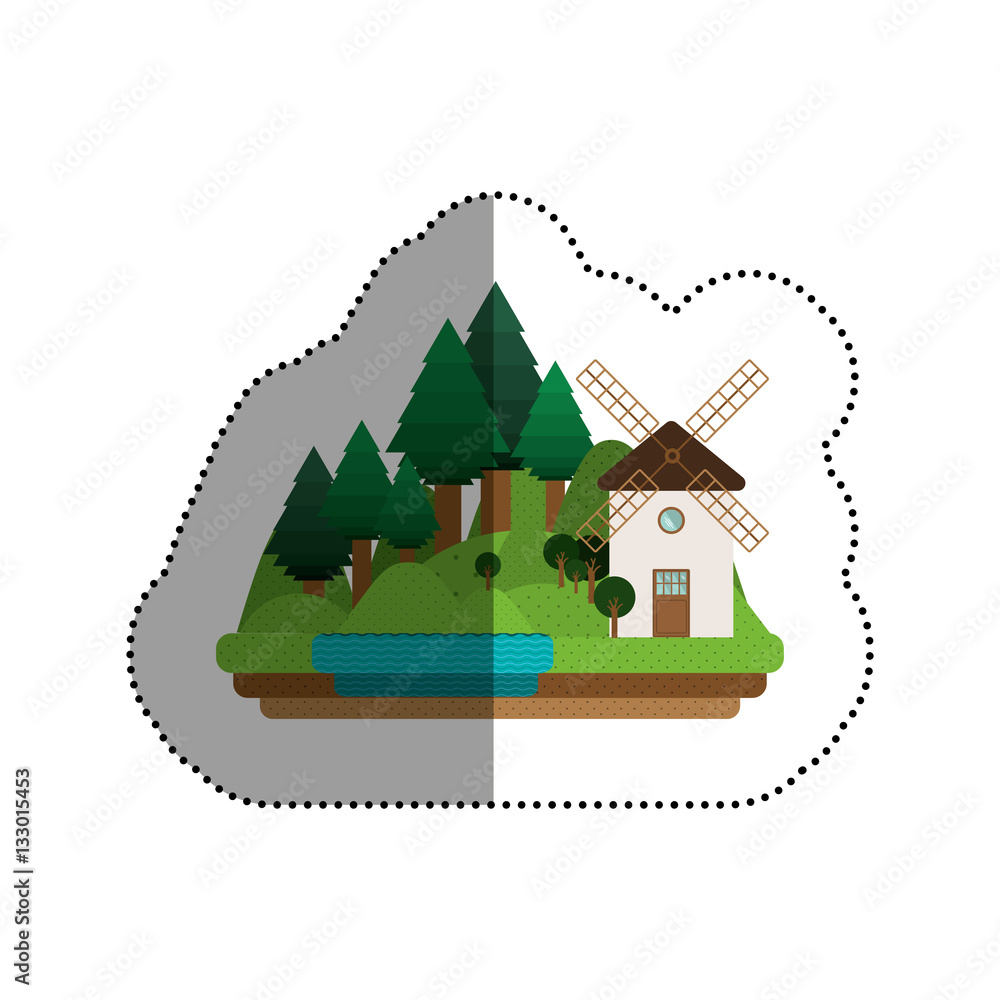 House mill icon. Home real estate and building theme. Isolated design. Vector illustration