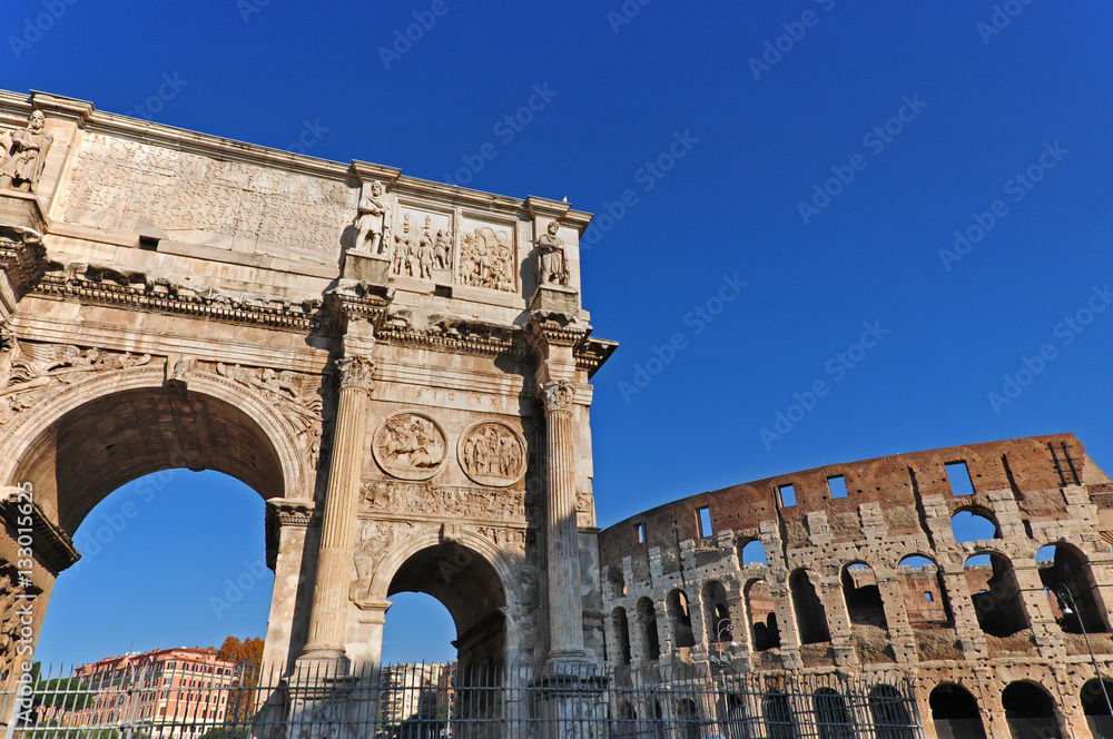 Roma, Fori Imperiali: Arco di Costantino e Colosseo