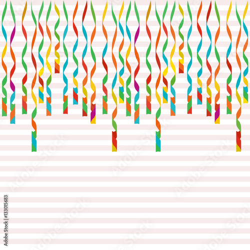 Serpentine isolated on background. Colorful ribbons. Vector Illustration. Falling swirl decoration for party, birthday celebrate, anniversary or event, festive.