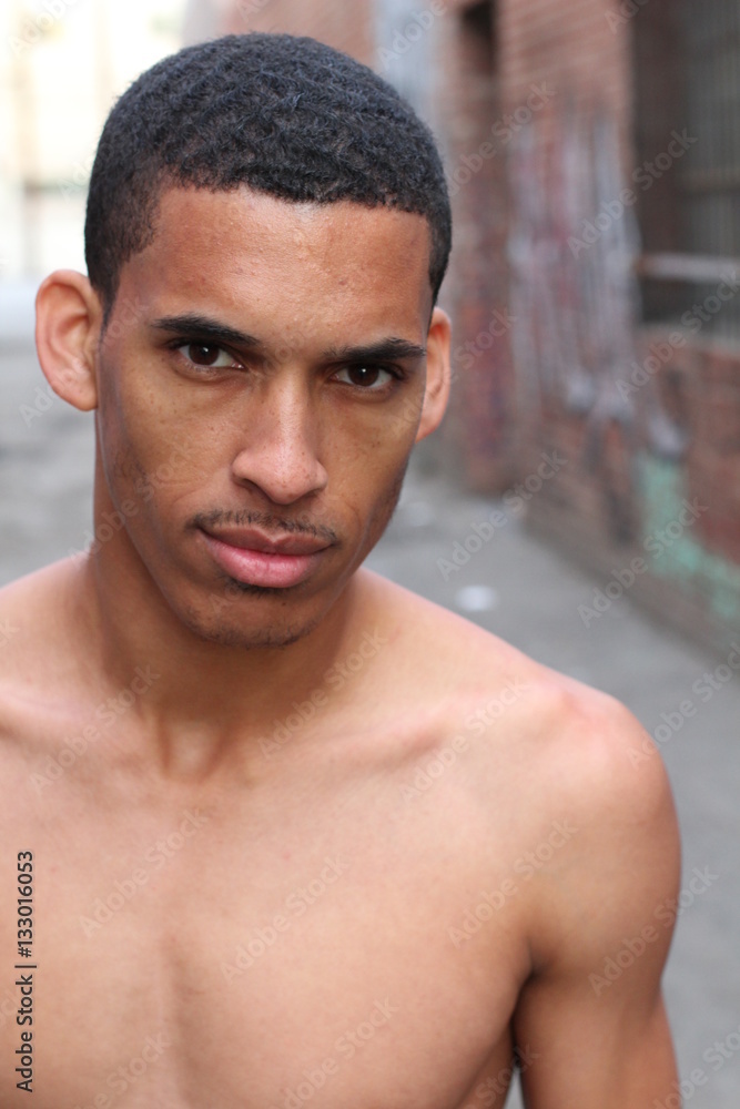 Gorgeous exotic shirtless man isolated Gorgeous exotic shirtless man isolated