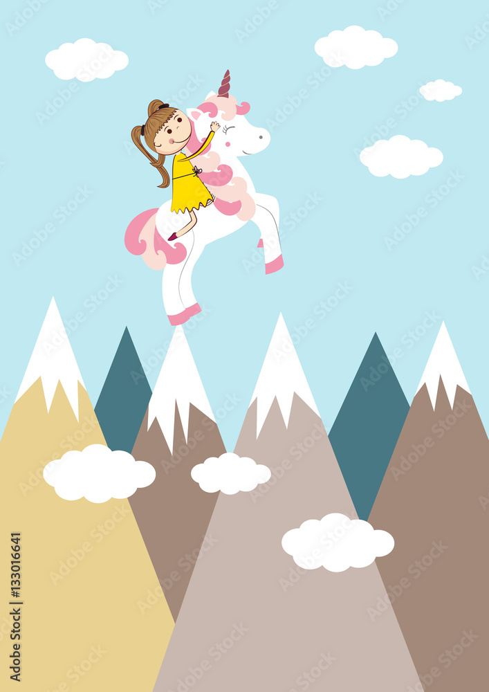 Girl and unicorn Girl and unicorn