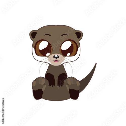 Cute otter vector illustration art in flat color