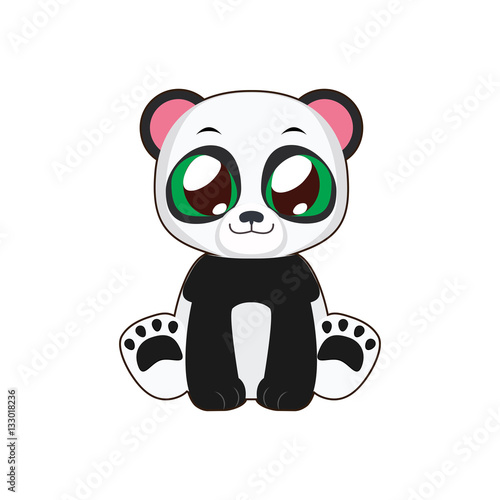 Fototapeta Naklejka Na Ścianę i Meble -  Cute panda vector illustration art in flat color
