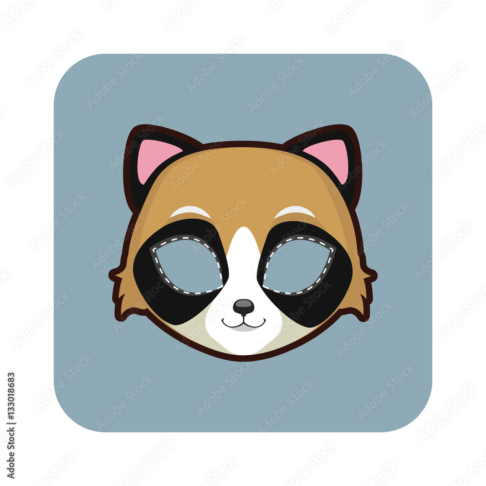 Cute tanuki ( raccoon dog ) mask for various festivities, partie