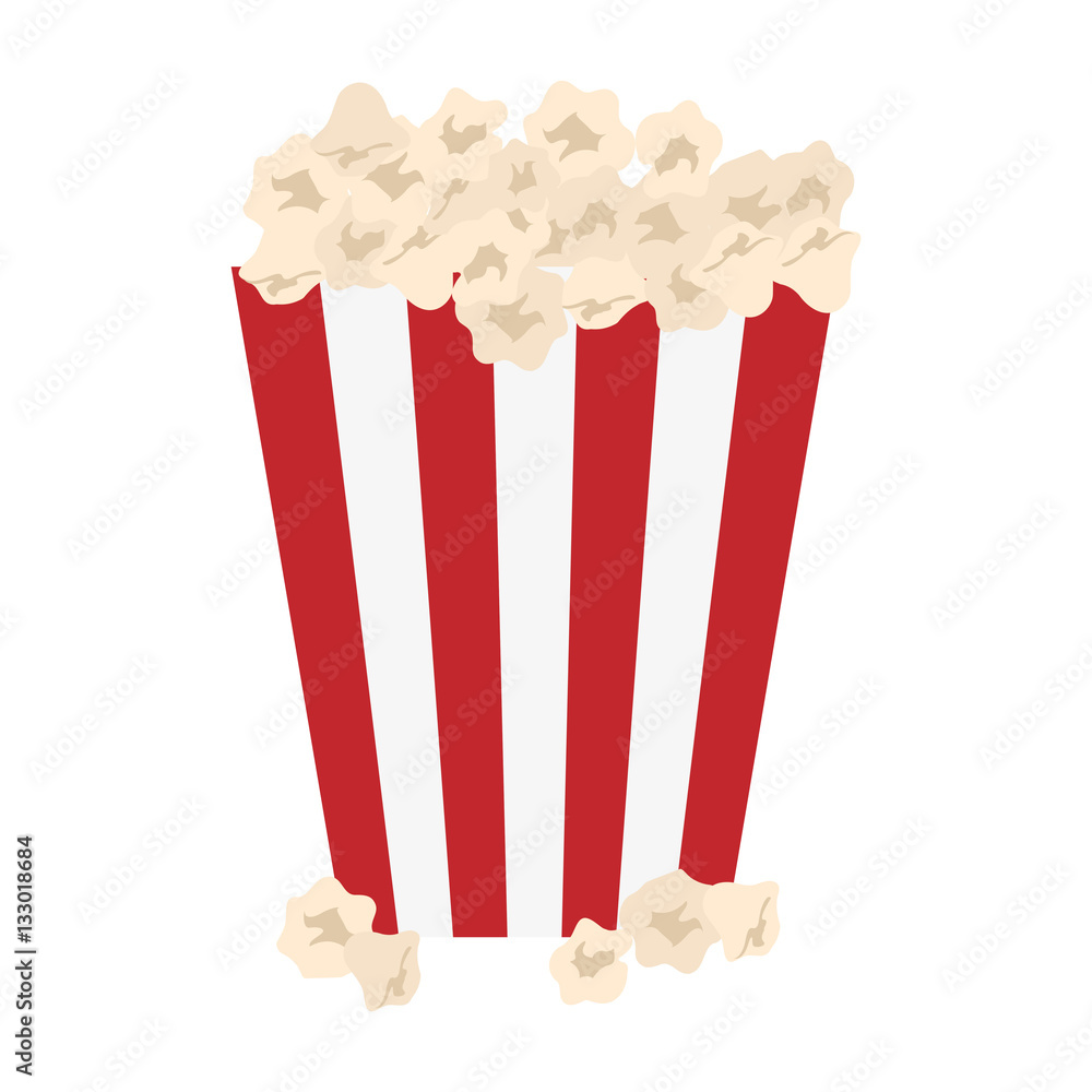 Fotografie popcorn in striped container icon image vector illustration design