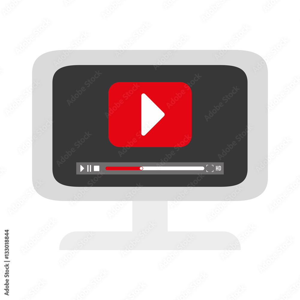 video or film on digital device screen icon image vector illustration design 