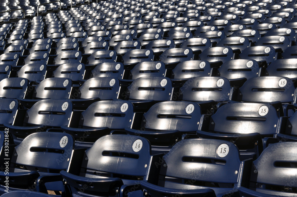 Fototapeta premium Empty Sports Stadium Seats - baseball