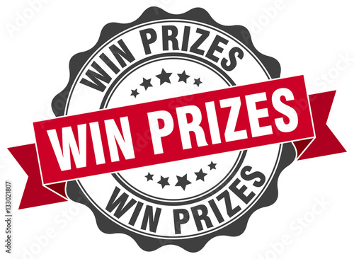 win prizes stamp. sign. seal