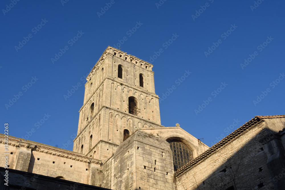 Bell tower of Romanesque Cathedrale Saint-Trophime of Arles, France