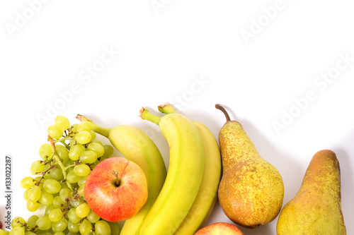 fruits banana apple grape