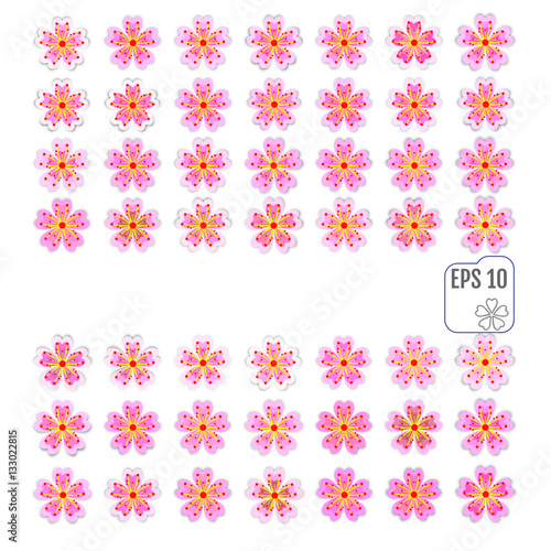 Cherry blossom icon set