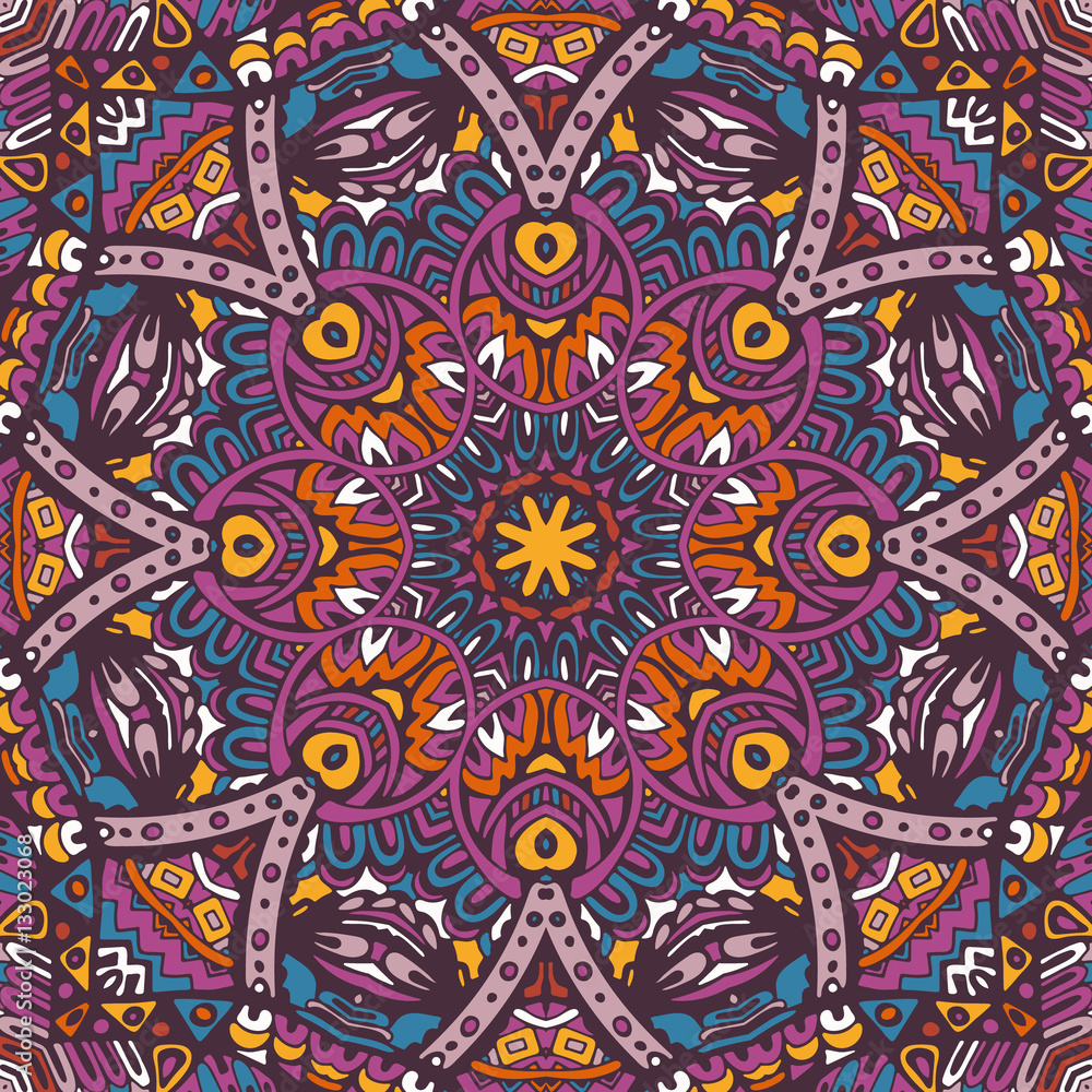 Naklejka premium colorful mandala vector ethnic tribal pattern