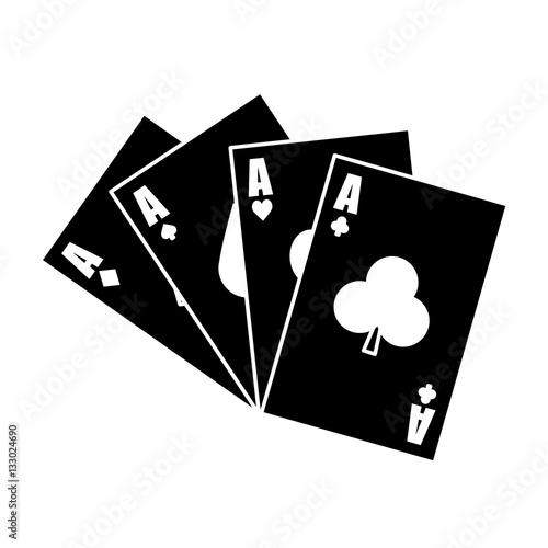 poker cards icon over white background. gambling games design. vector illustration