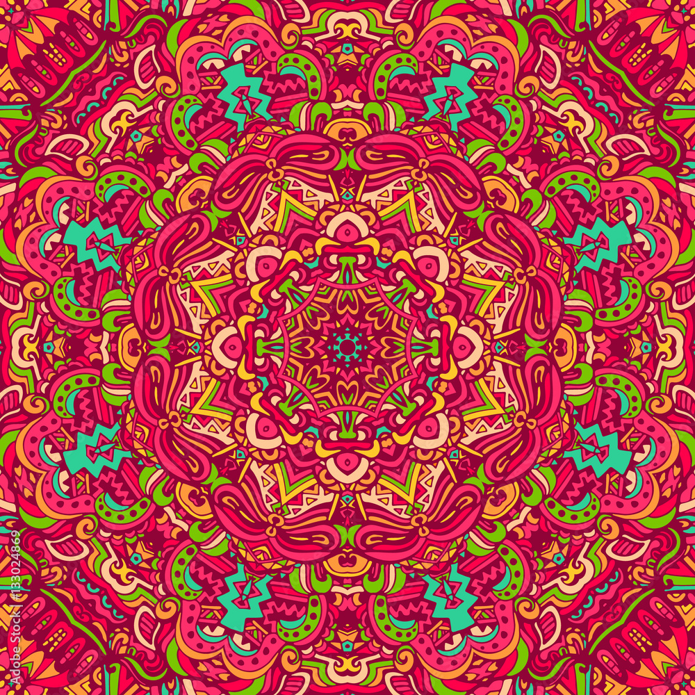 Abstract ethnic mandala seamless pattern