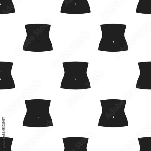 Abdomen icon in black style isolated on white background. Part of body pattern stock vector illustration.