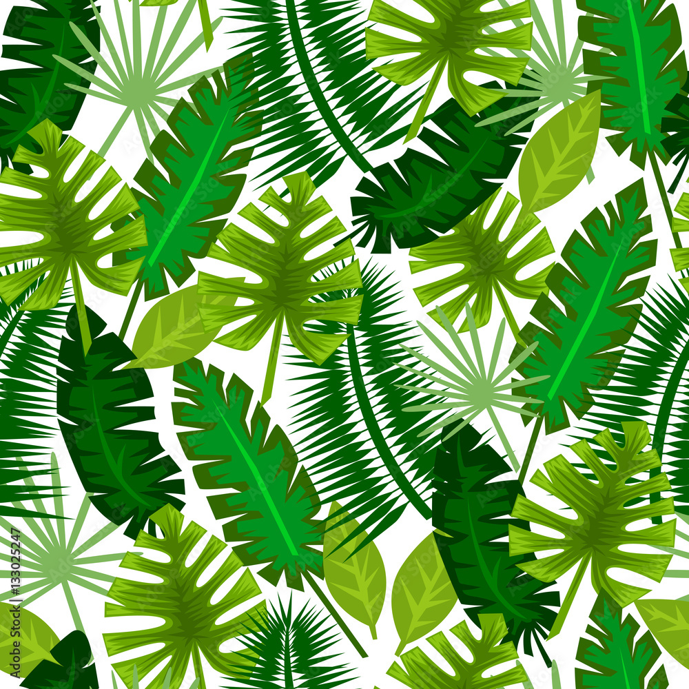 jungle plants. vector ornament. seamless background.