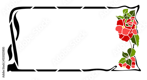 cornice liberty rettangolare rosso laterale