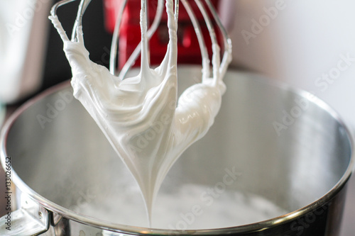 Fotografia, Obraz Big mixing Whisk full of white cream