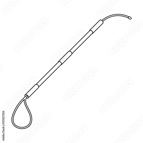 Pet capture noose icon in outline style isolated on white background. Veterinary clinic symbol stock vector illustration.