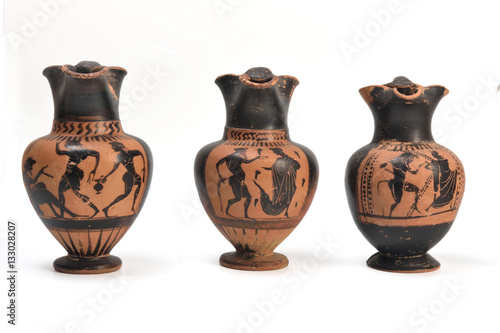 collection of original Greek vase from archaeological excavation